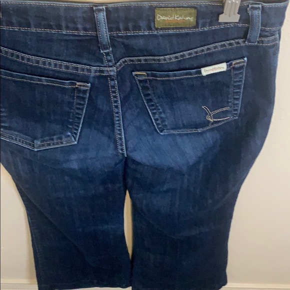 David kahn Denim Flare Jeans Sz 27 Wide Leg Flare Dark Wash Mid Rise - Picture 7 of 11